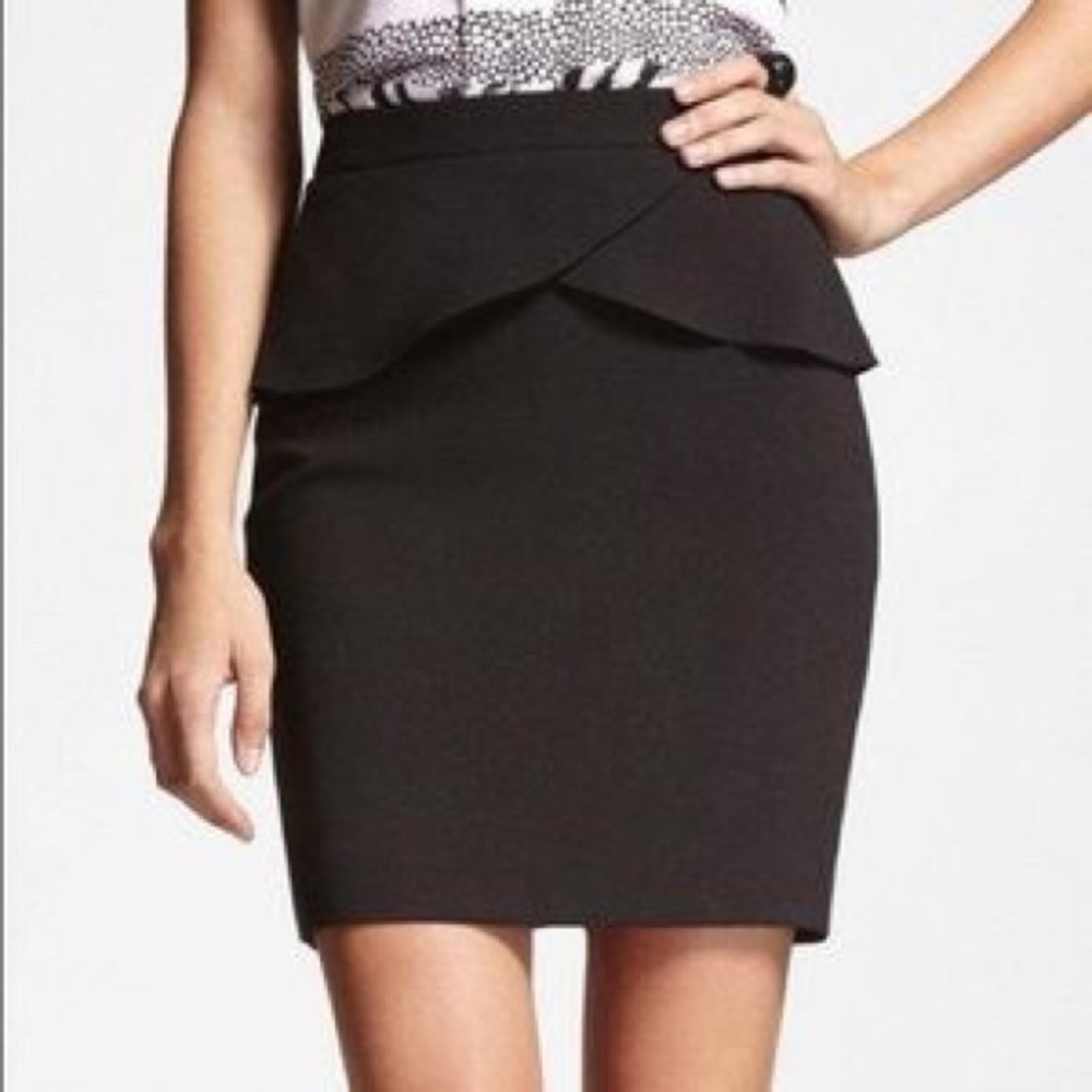 Express High Waist Peplum Pencil Skirt Black